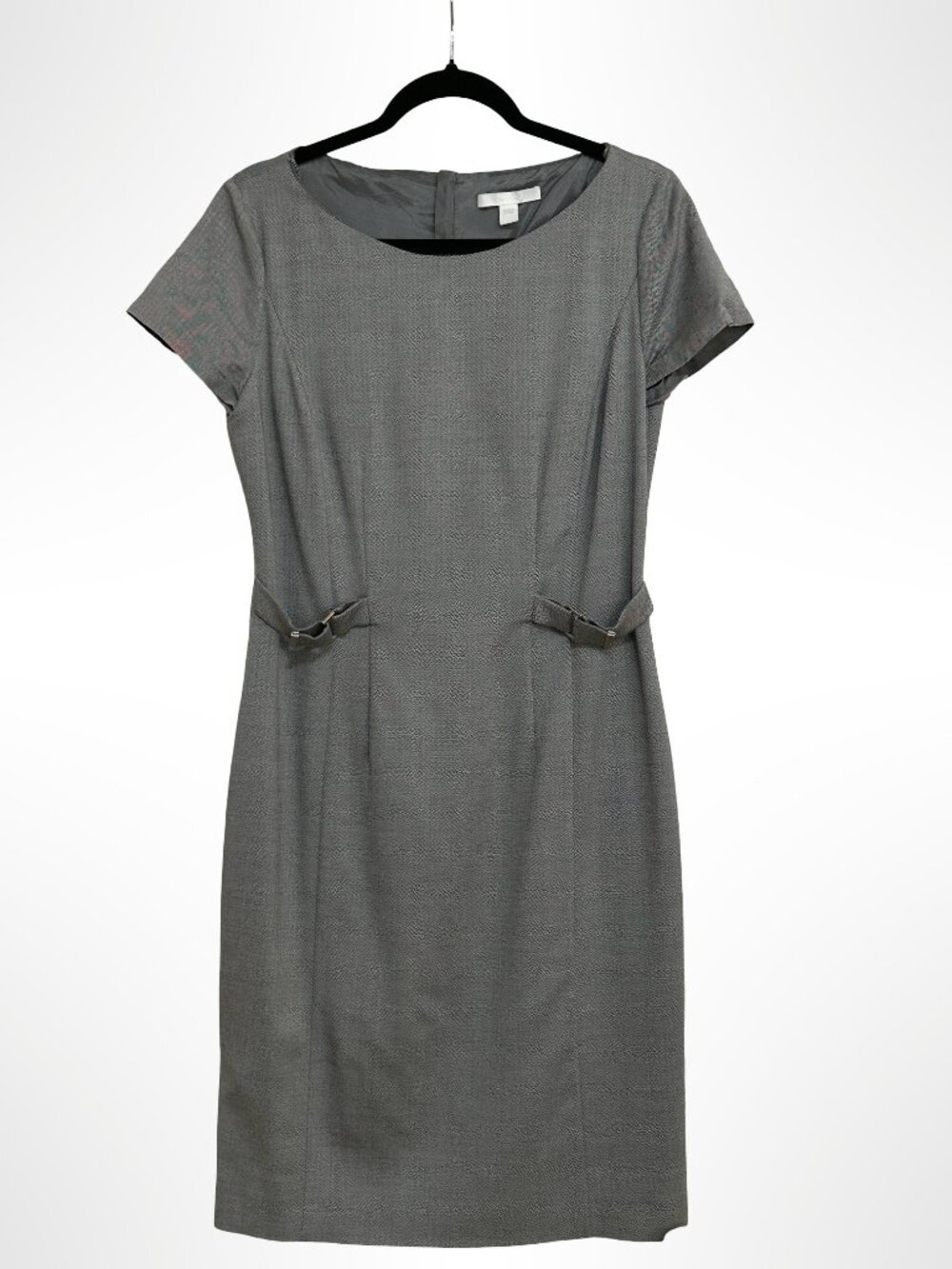 BOSS HUGO BOSS Wool Blend Herringbone Sheath Dress Black White Size 6